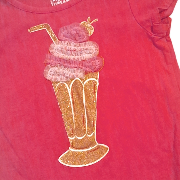 Epic Threads ice cream t-shirt with gold glitter girls size 5 - Picture 2 of 5
